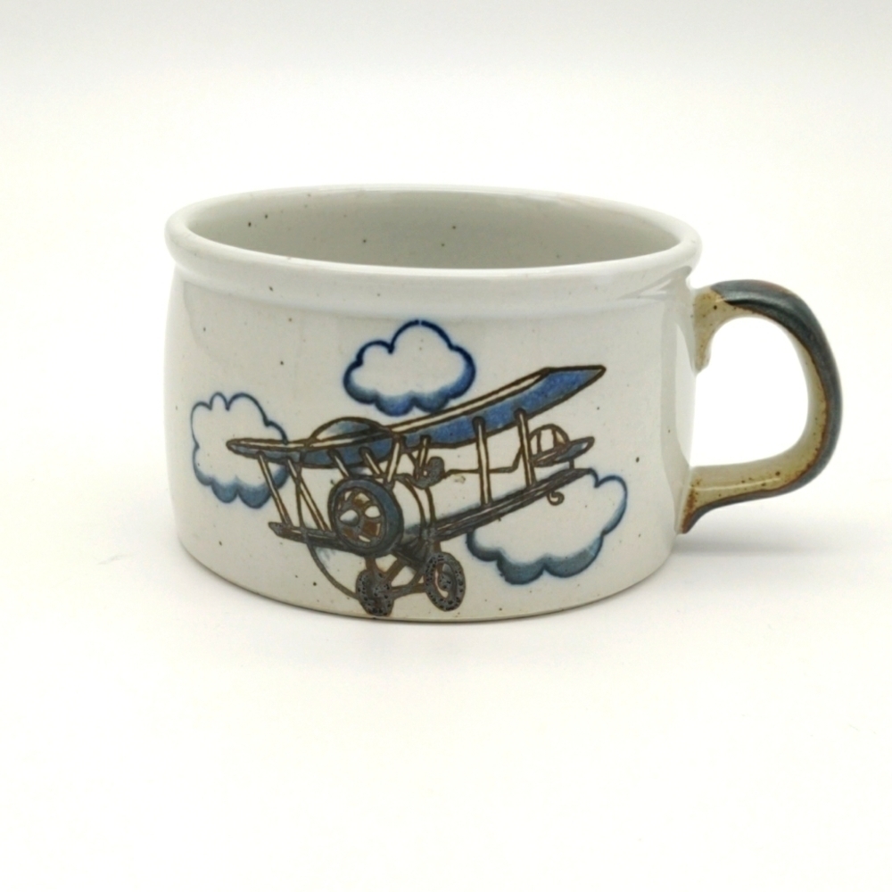 Vintage Airplane Hot Air Balloon Stoneware mug